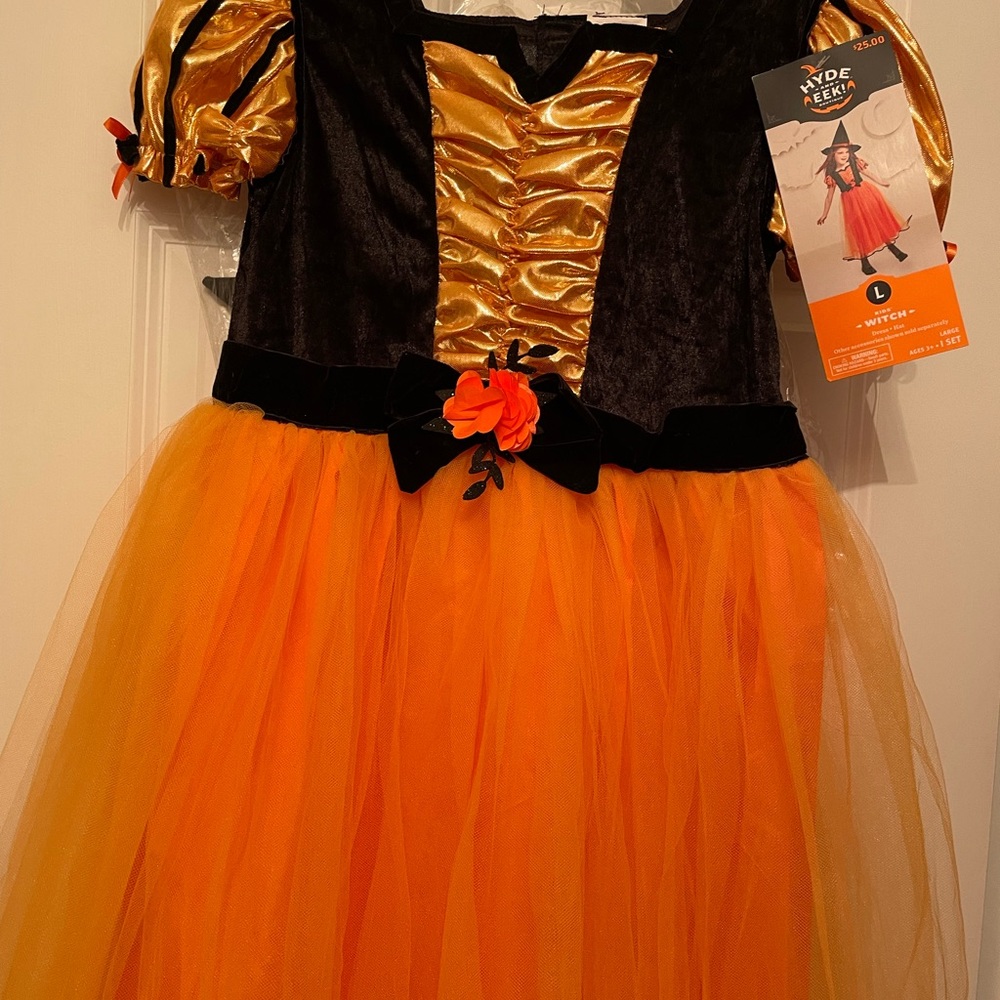 Girls witch costume Includes dress and hat